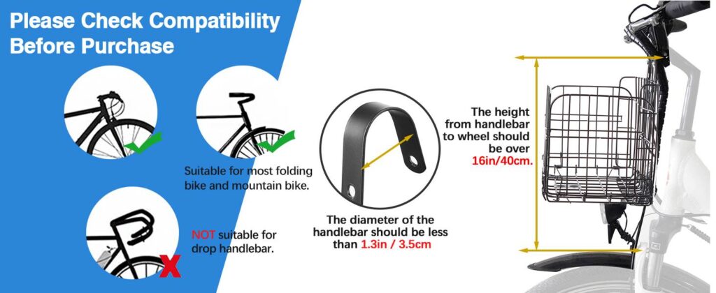 Bicycle Basket with Removable Liner Bag