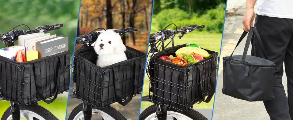 Bicycle Basket with Removable Liner Bag