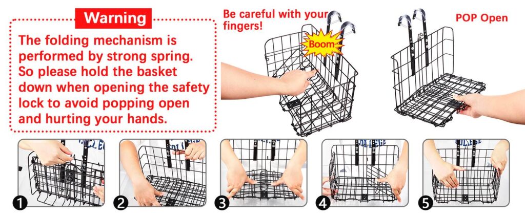 Bicycle Basket with Removable Liner Bag